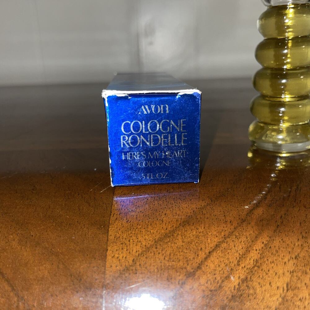 Vintage Avon Cologne Rondelle Here’s My Heart Cologne .5 Fl. Oz. Bottle New - Picture 2 of 5